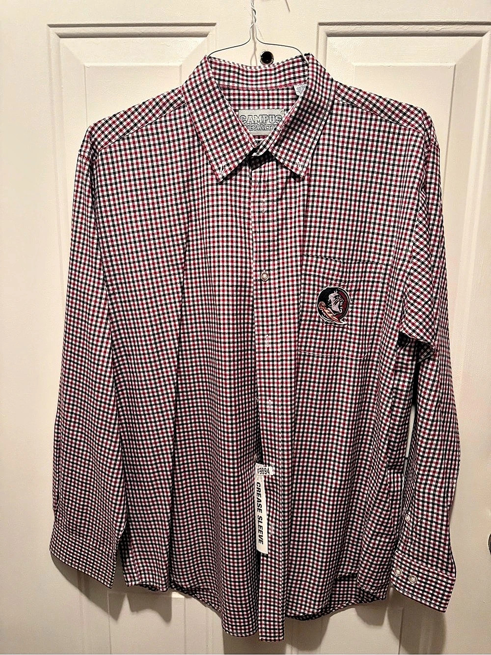 FSU Campus Specialties Men's Checkered Cotton Blend Shirt Size Large